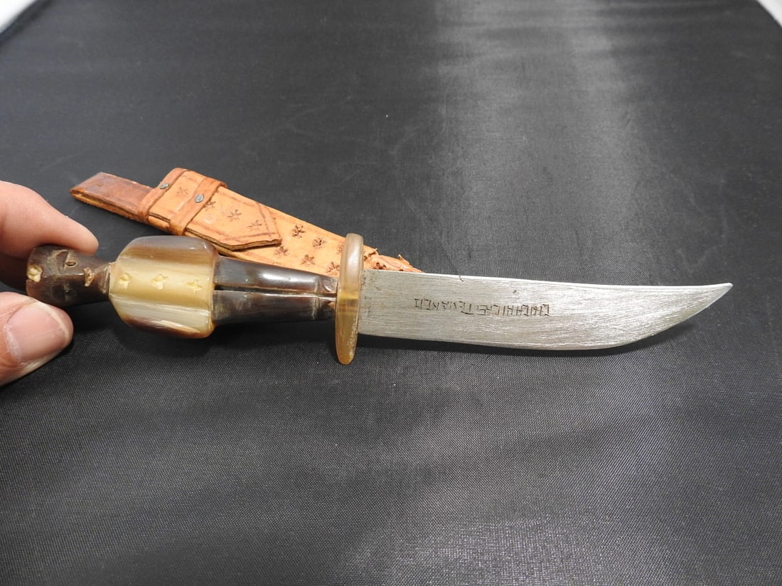 Guatemalan Handmade Knife with Horn Figural Handle - 2