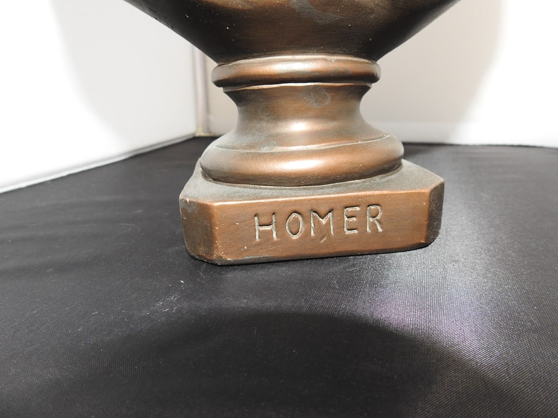Faux Bronze Ceramic Homer Head Bust - 2