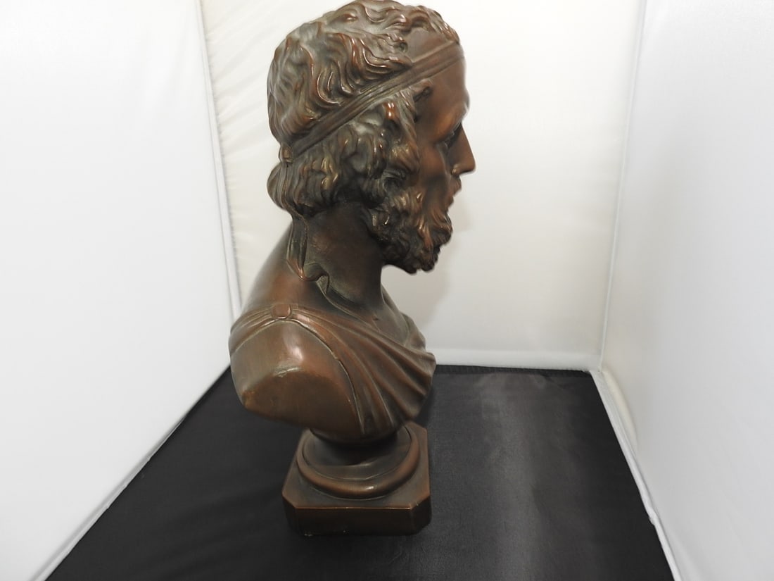 Faux Bronze Ceramic Homer Head Bust - 3