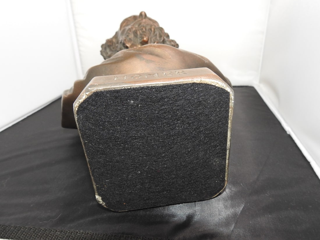 Faux Bronze Ceramic Homer Head Bust - 6
