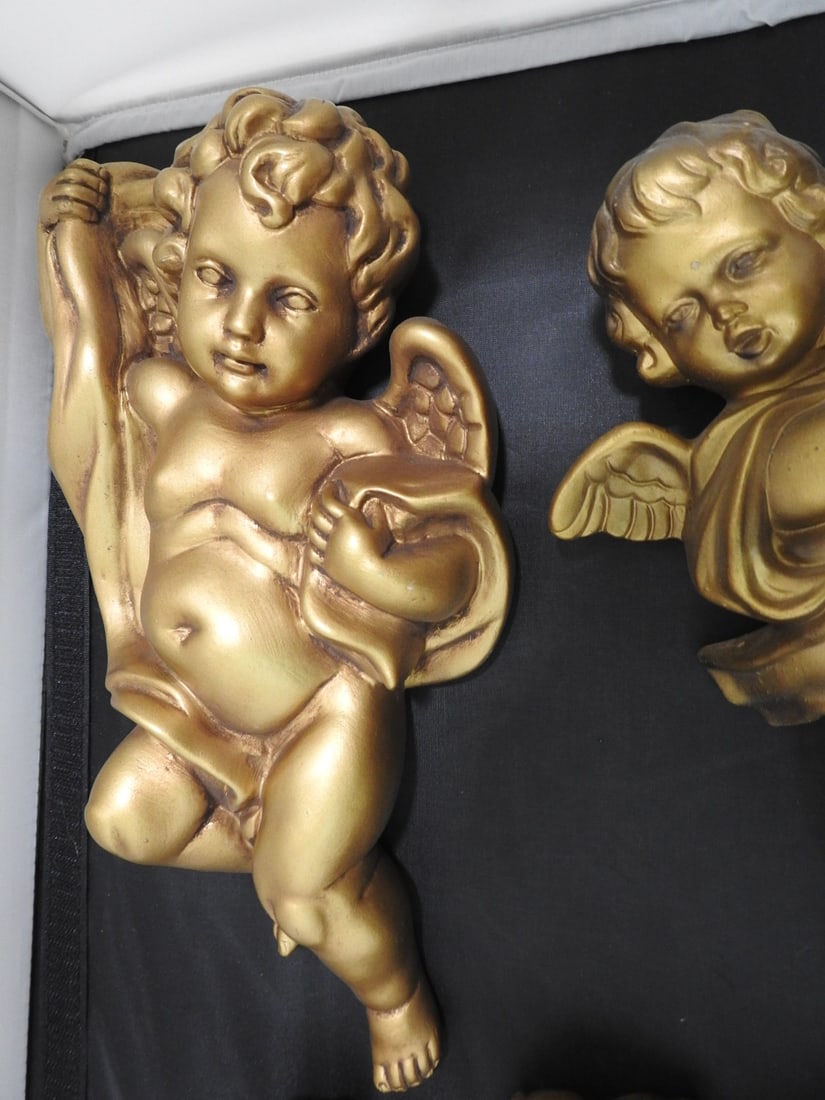 Set of 3 Wall Hanging Cherub Ornaments - 3
