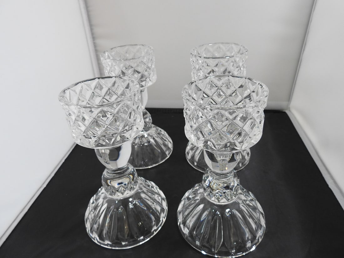 Lead Crystal Hurricanee Shade Vases Set of 4 (1 of 4)