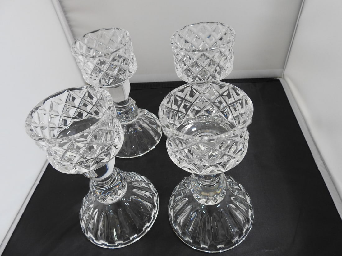 Lead Crystal Hurricanee Shade Vases Set of 4 - 2