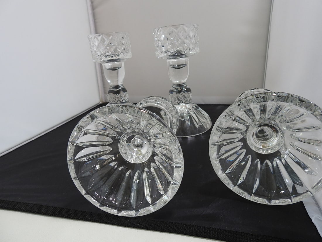 Lead Crystal Hurricanee Shade Vases Set of 4 - 3