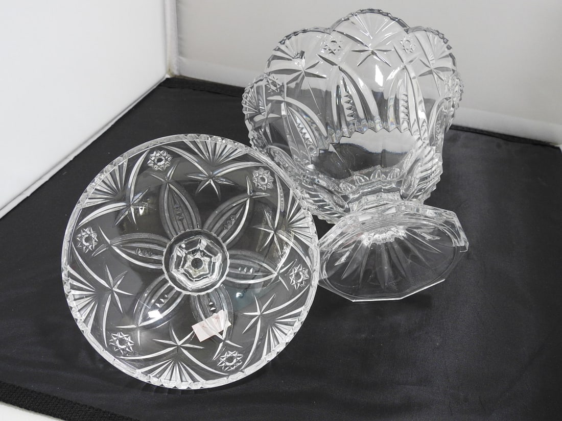 Lead Crystal Pedestal Candy Dish - 4