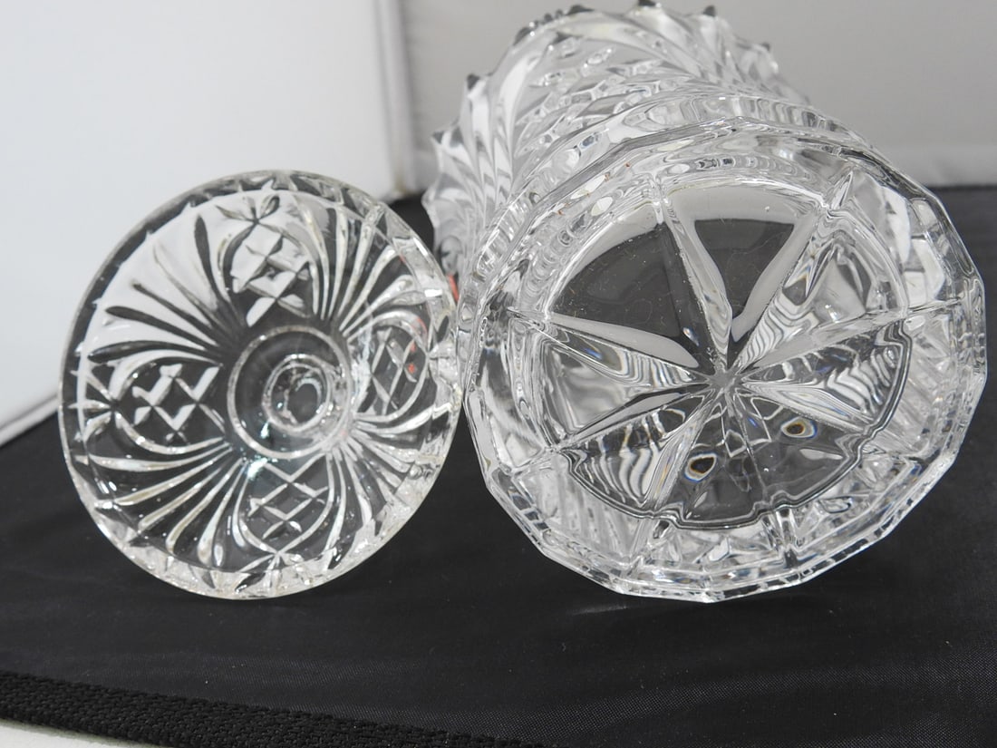 Lead Crystal Fluted Covered Candy Dish - 4