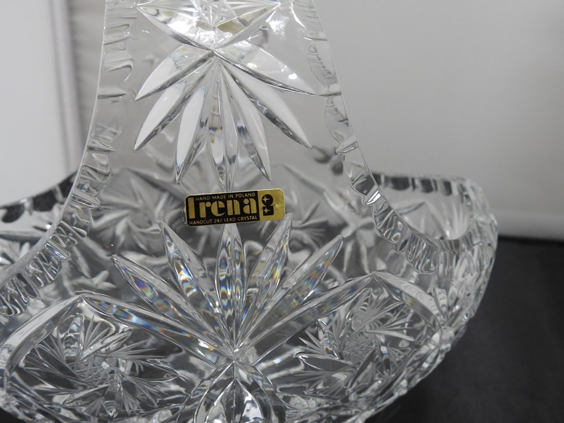 Lead Cut Crystal Basket Candy Dish - 4