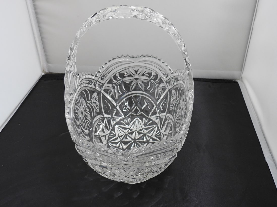 Lead Cut Crystal Basket Candy Dish - 2
