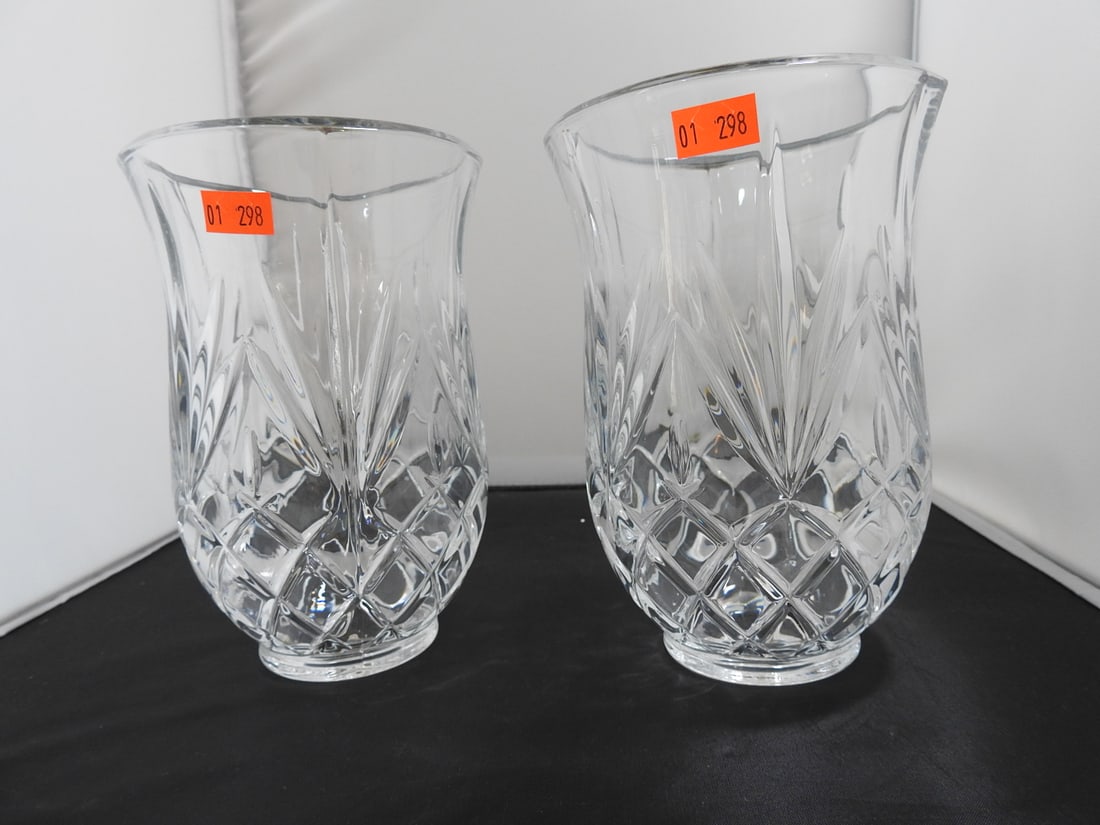 Lead Crystal Hurricanee Shade Set of 2 - 2