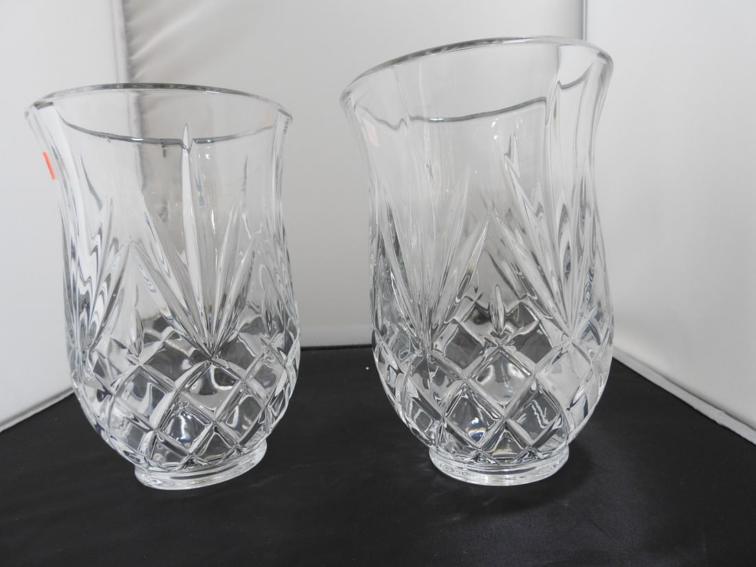 Lead Crystal Hurricanee Shade Set of 2 - 3