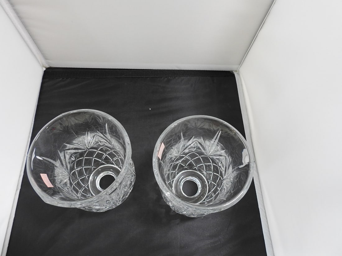 Lead Crystal Hurricanee Shade Set of 2 - 4