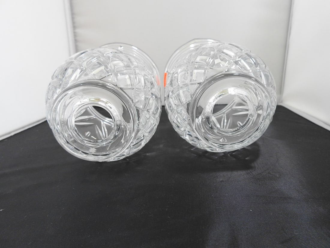 Lead Crystal Hurricanee Shade Set of 2 - 5