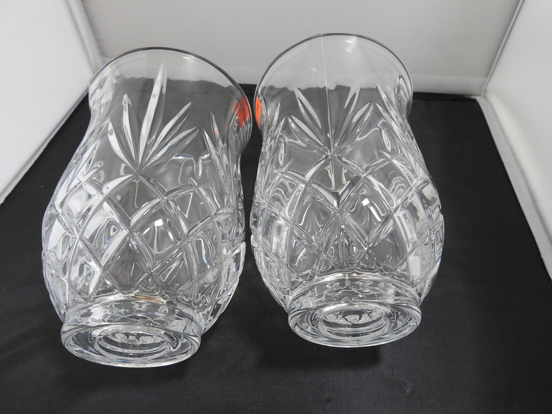 Lead Crystal Hurricanee Shade Set of 2 - 6