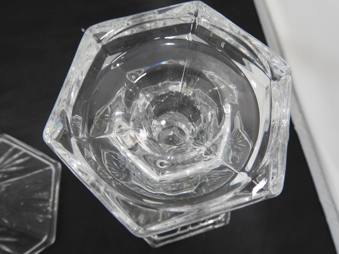 Pair of Lead Crystal Pedestal Candlesticks - 5