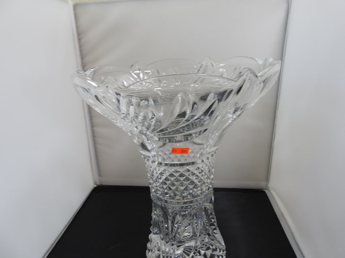Large Lead Crystal Fluted Vase - 2