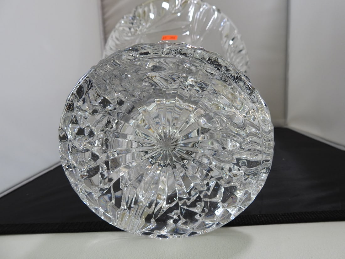 Large Lead Crystal Fluted Vase - 5