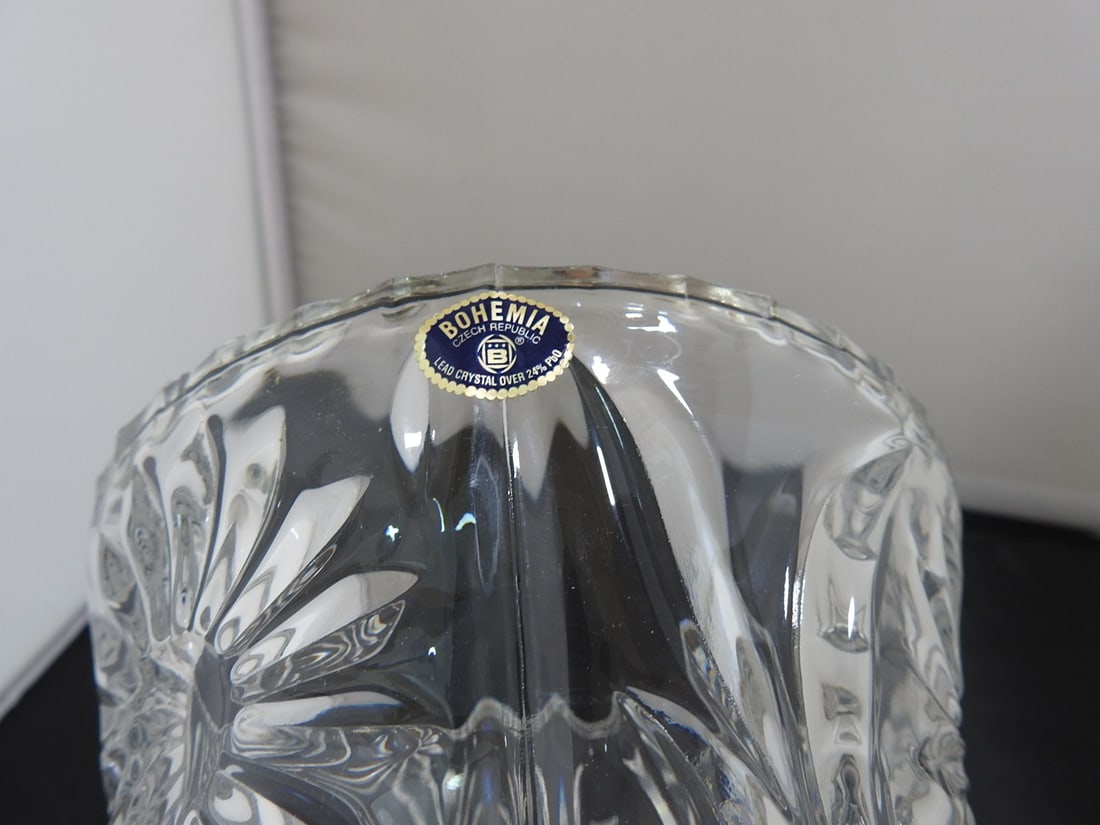 Large Lead Crystal Fluted Vase - 5