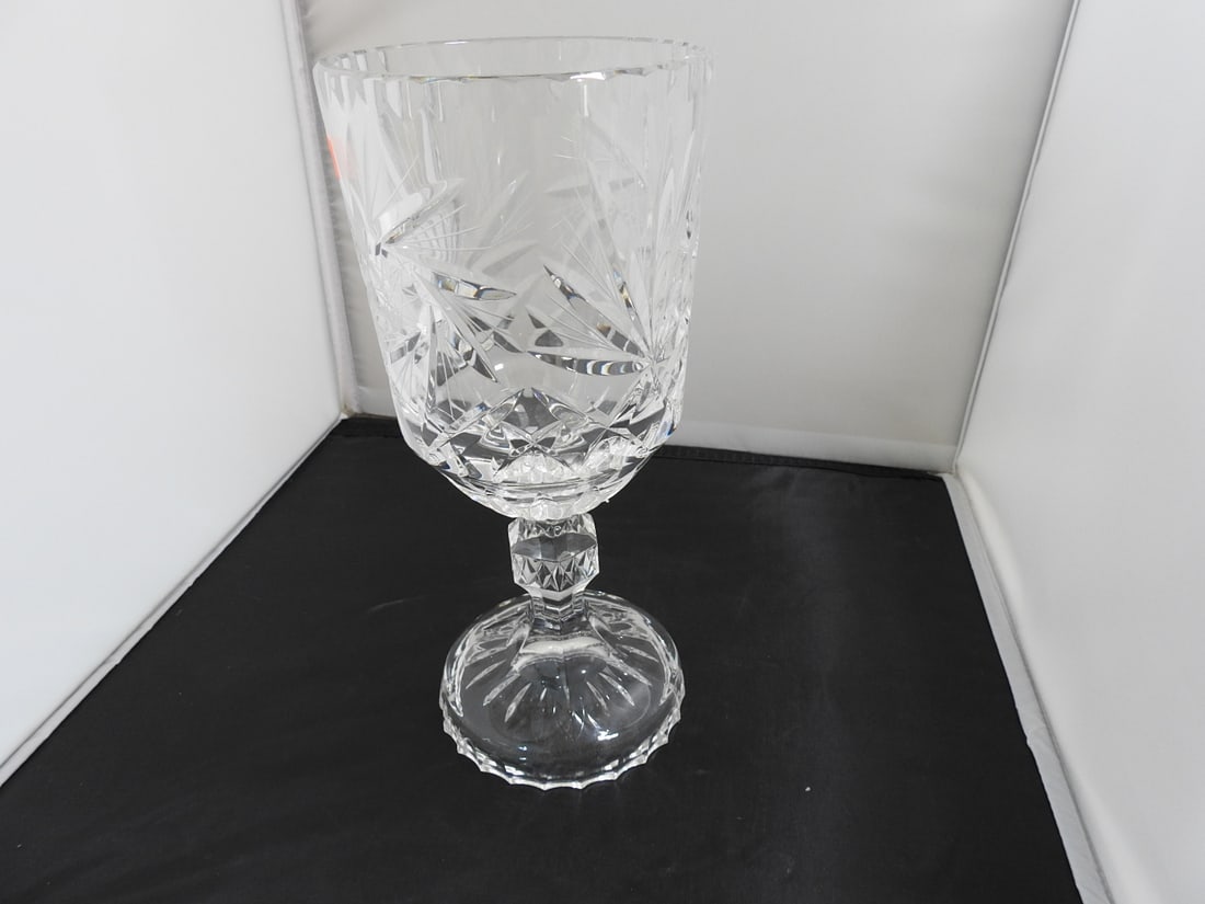 Cut Crystal Pedestal Vase - 2
