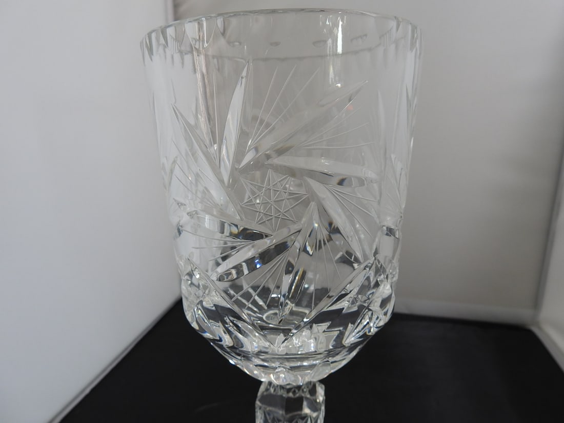 Cut Crystal Pedestal Vase - 4