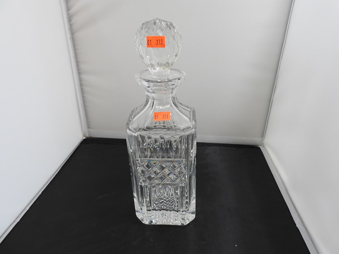 Lead Crystal Decanter: Lead Crystal Decanter Approx. 10.5 x 3.5 x 3.5 in.