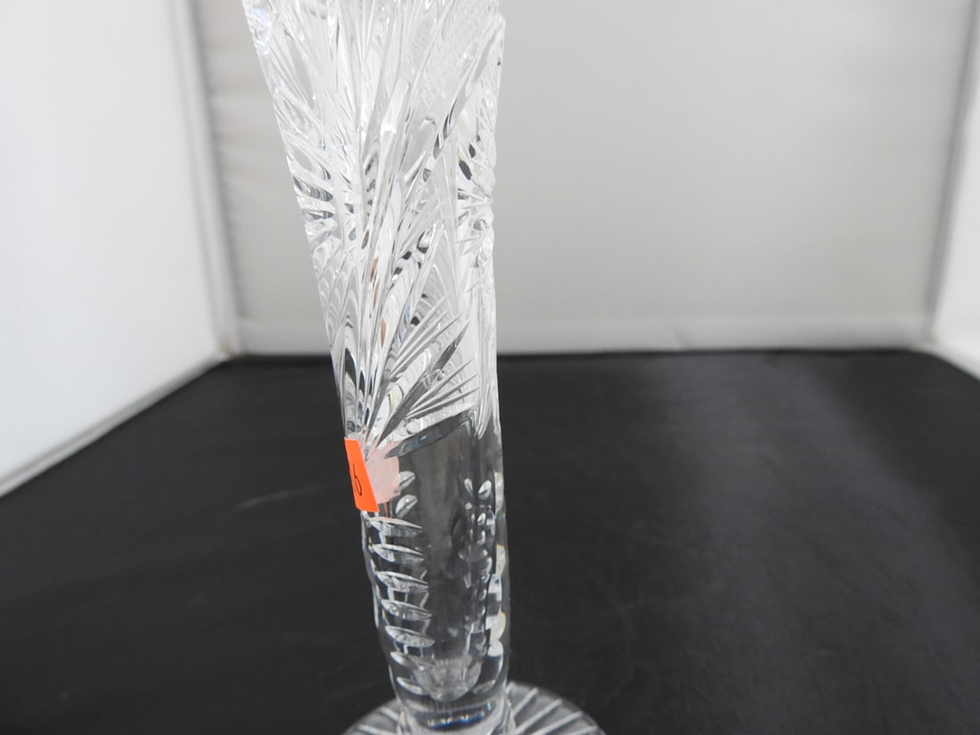 Cut Crystal Fluted Bud Vase - 3