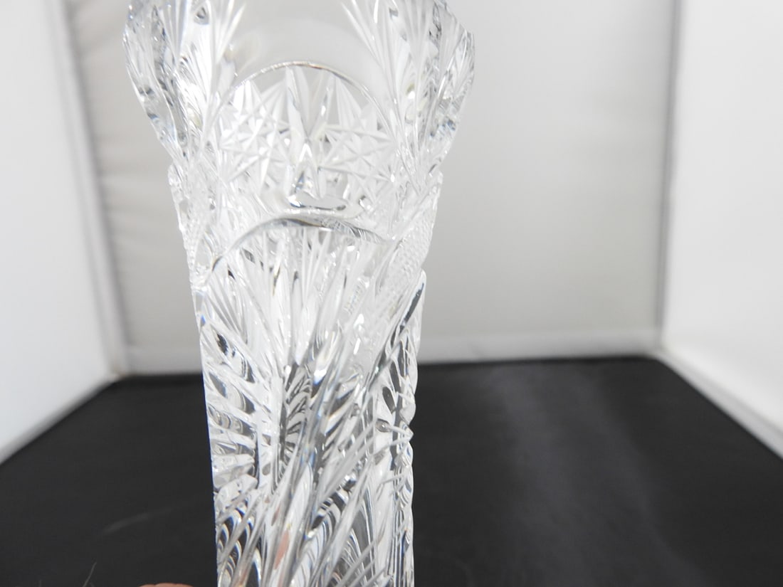Cut Crystal Fluted Bud Vase - 4