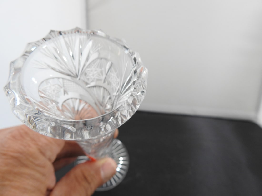 Cut Crystal Fluted Bud Vase - 5