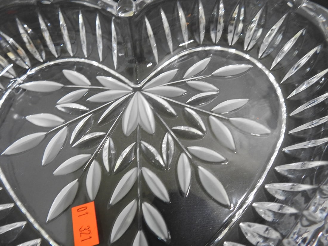 Lead Crystal Heart Shaped Candy Dish - 2