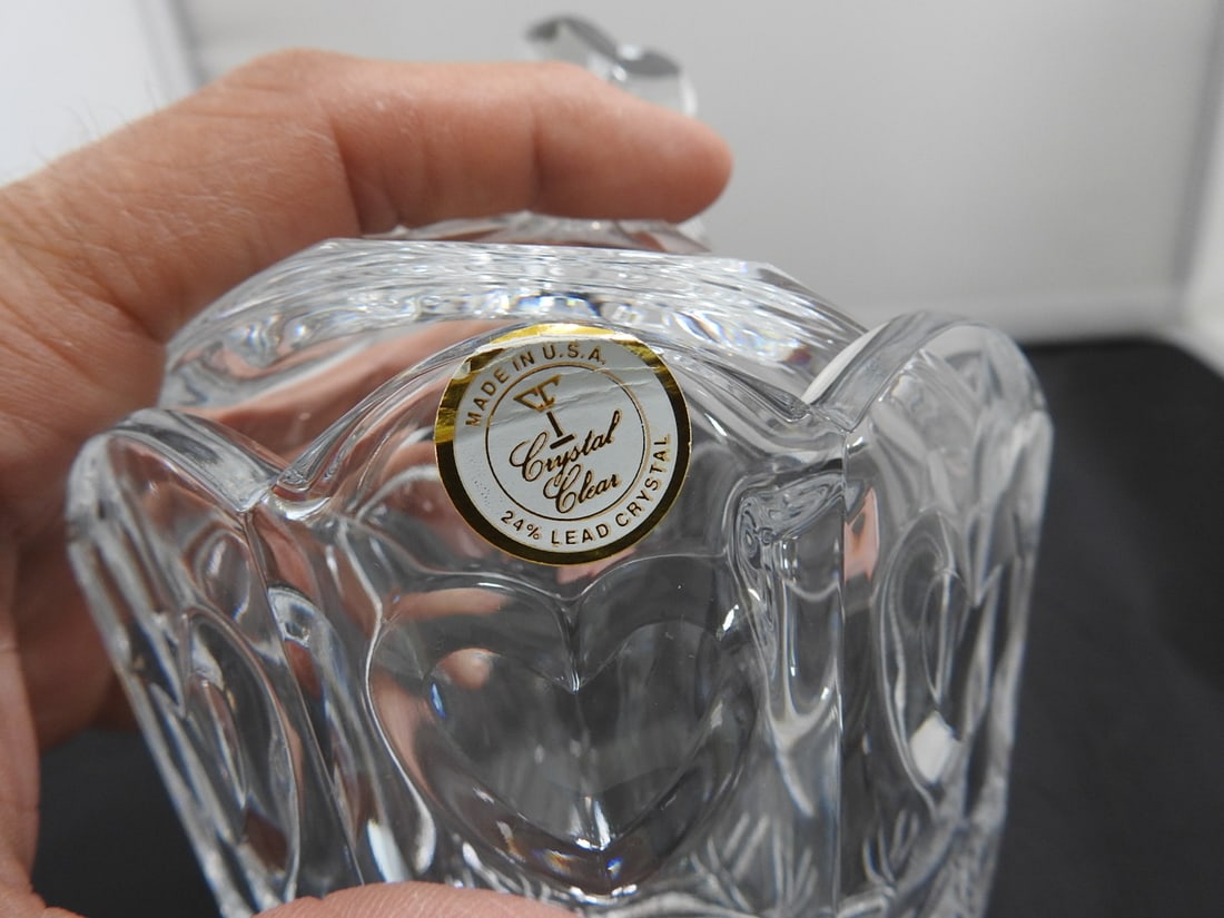 Lead Crystal Heart Covered Candy Dish - 2