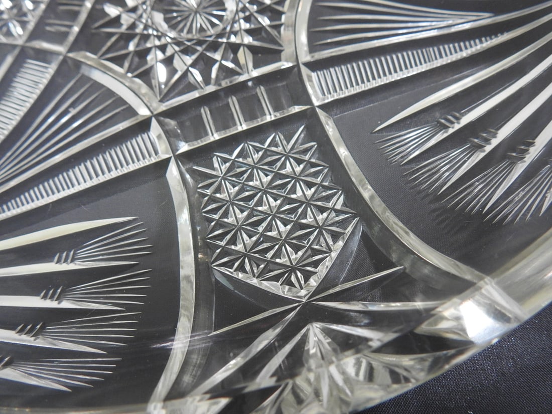 Vintage Cut Crystal Serving Dish - 2