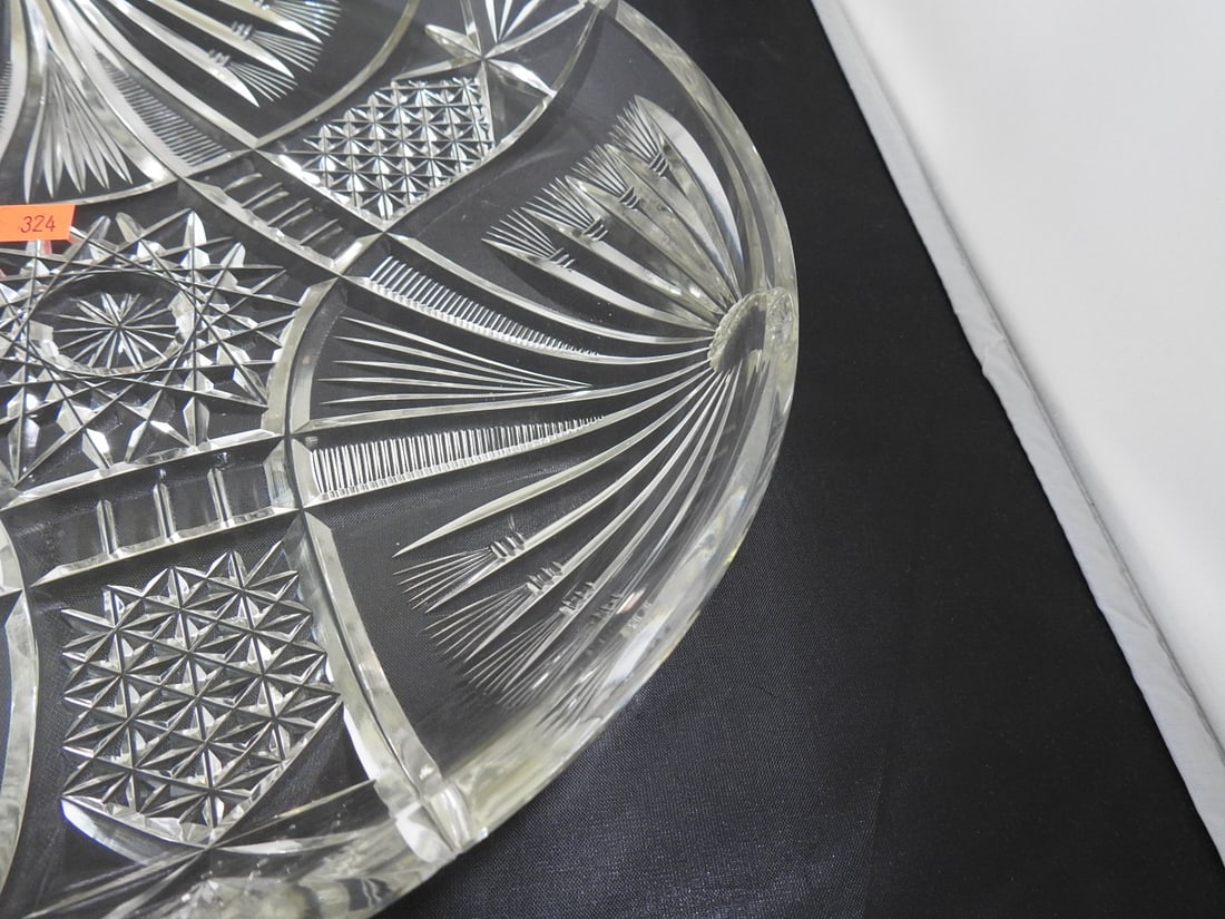 Vintage Cut Crystal Serving Dish - 3
