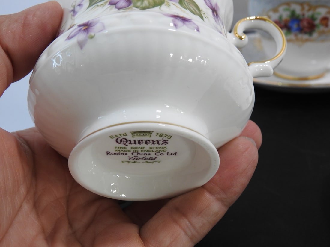 Set of 3 Vintage Bone China Teacup and Saucers - 5