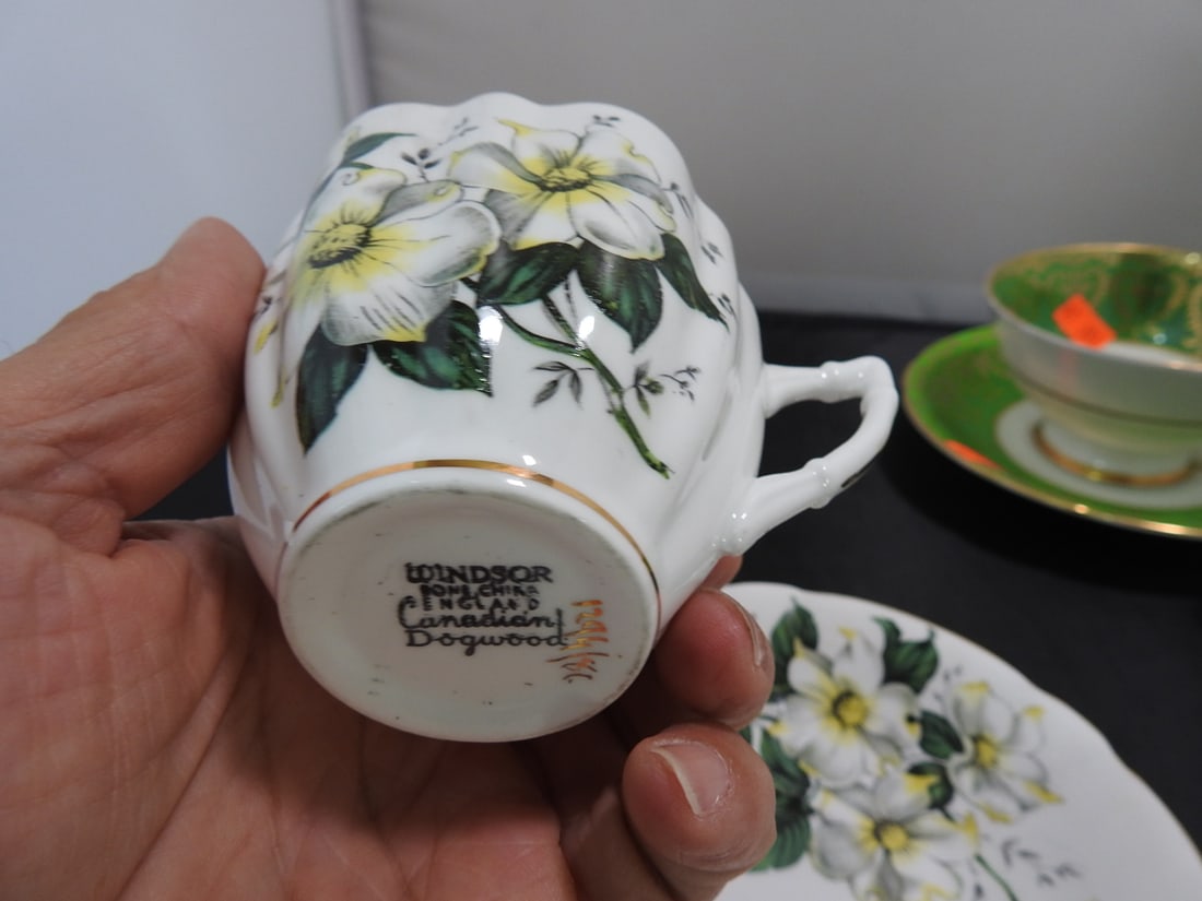 Set of 3 Vintage Bone China Teacup and Saucers - 5