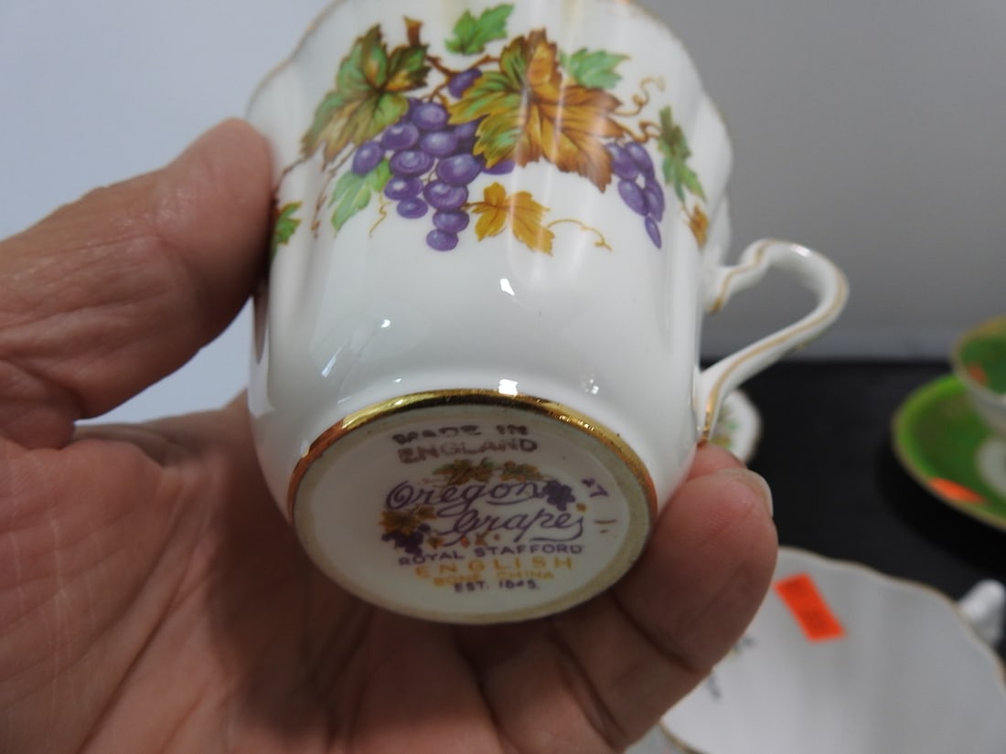 Set of 3 Vintage Bone China Teacup and Saucers - 6