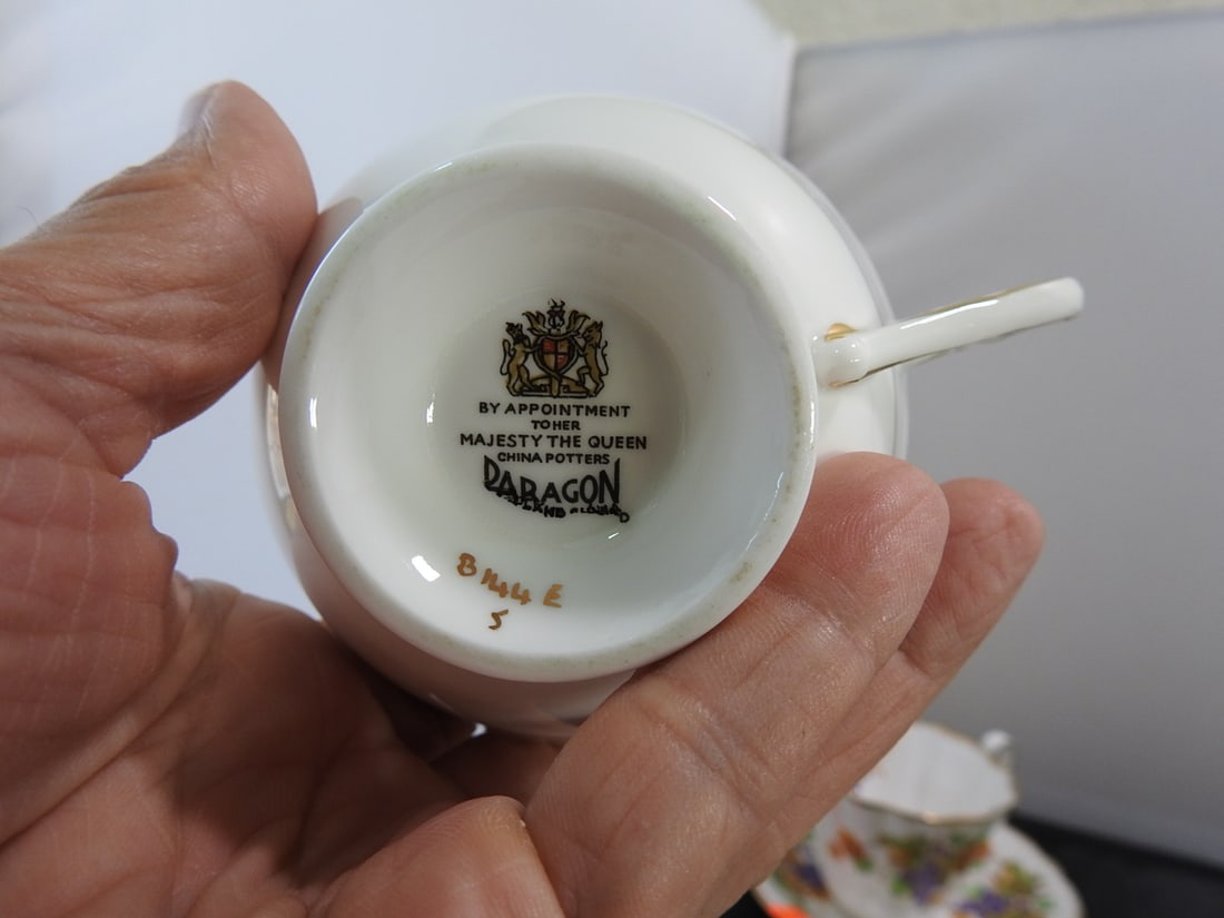 Set of 3 Vintage Bone China Teacup and Saucers - 9
