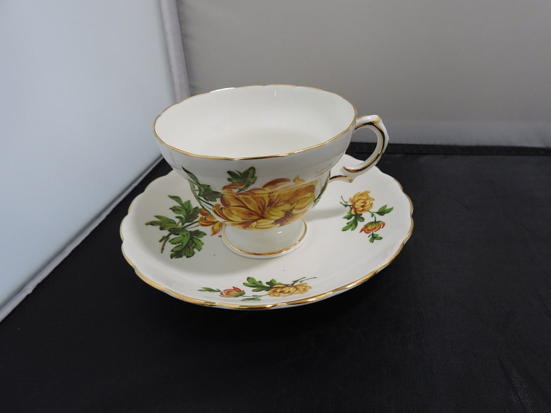 Set of 3 Vintage Bone China Teacup and Saucers - 3