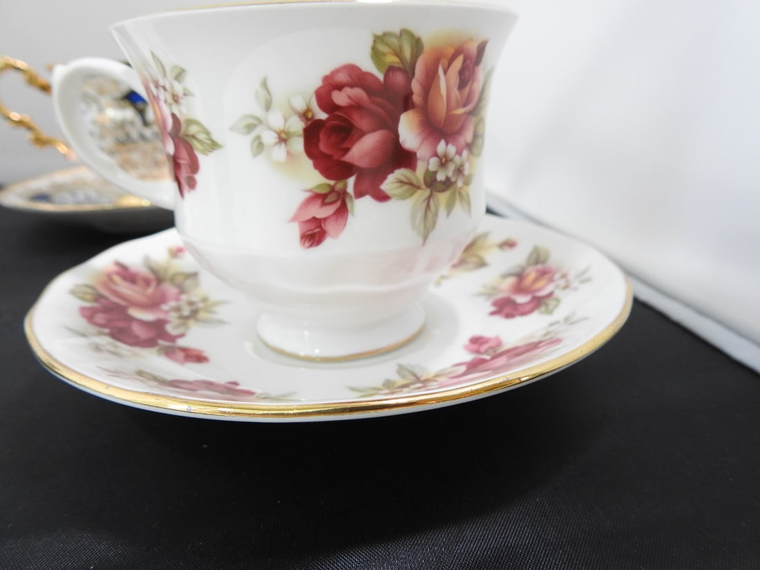 Set of 3 Vintage Bone China Teacup and Saucers - 2