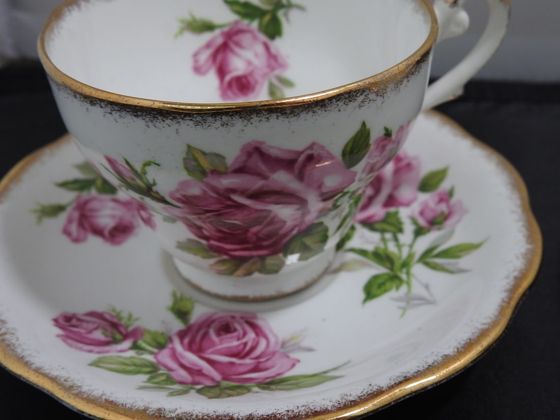 Set of 3 Vintage Bone China Teacup and Saucers - 3