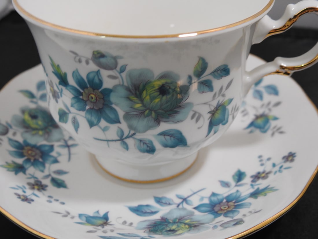 Set of 3 Vintage Bone China Teacup and Saucers - 3