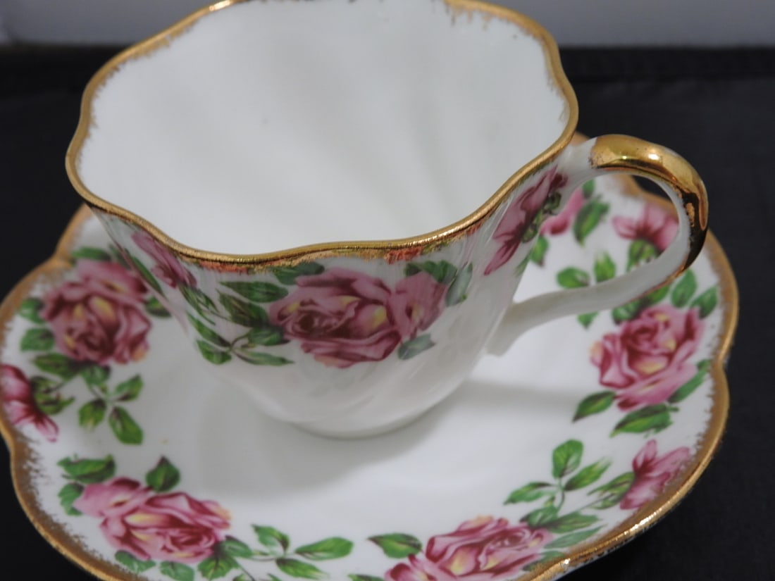 Set of 3 Vintage Bone China Teacup and Saucers - 3