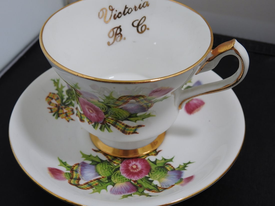 Set of 3 Vintage Bone China Teacup and Saucers - 3