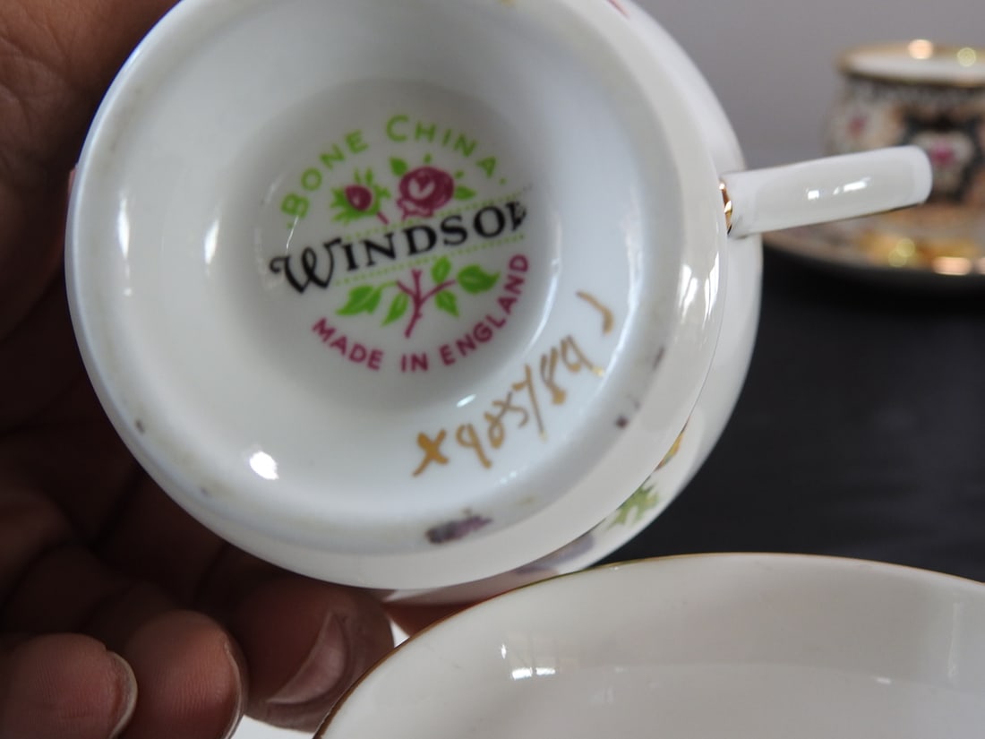 Set of 3 Vintage Bone China Teacup and Saucers - 6