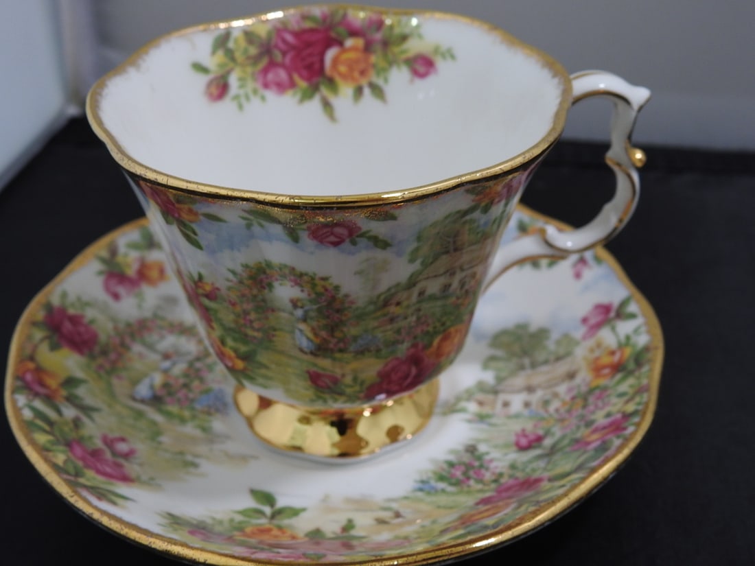 Set of 3 Vintage Bone China Teacup and Saucers - 3