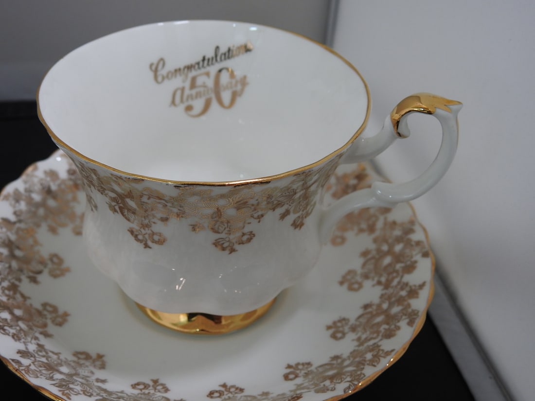 Set of 3 Vintage Bone China Teacup and Saucers - 5