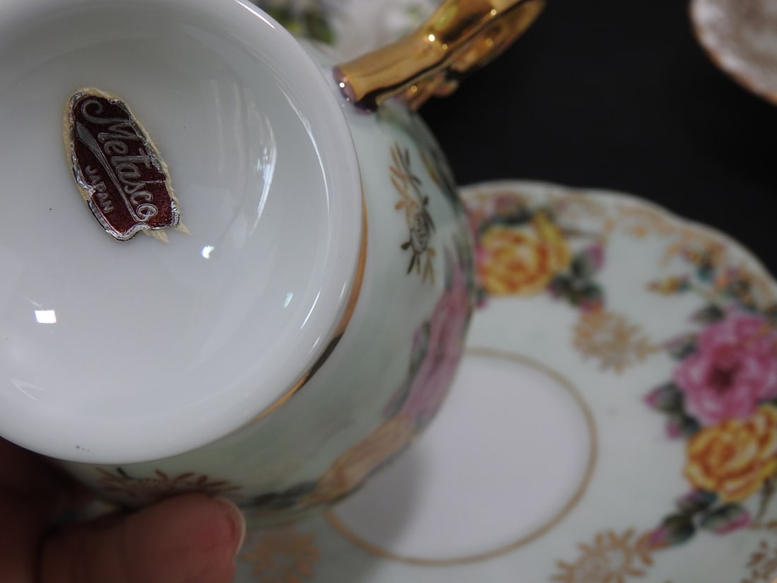 Set of 3 Vintage Bone China Teacup and Saucers - 6