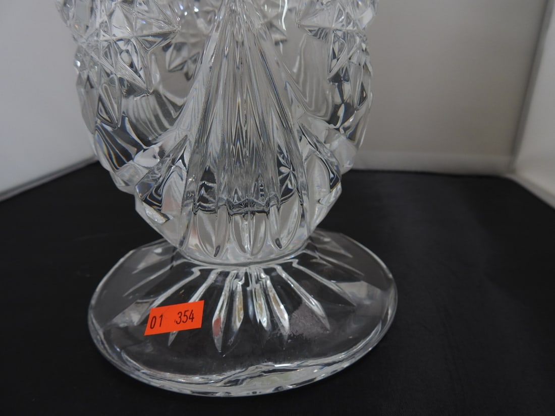 lead crystal footed flute vase - 3