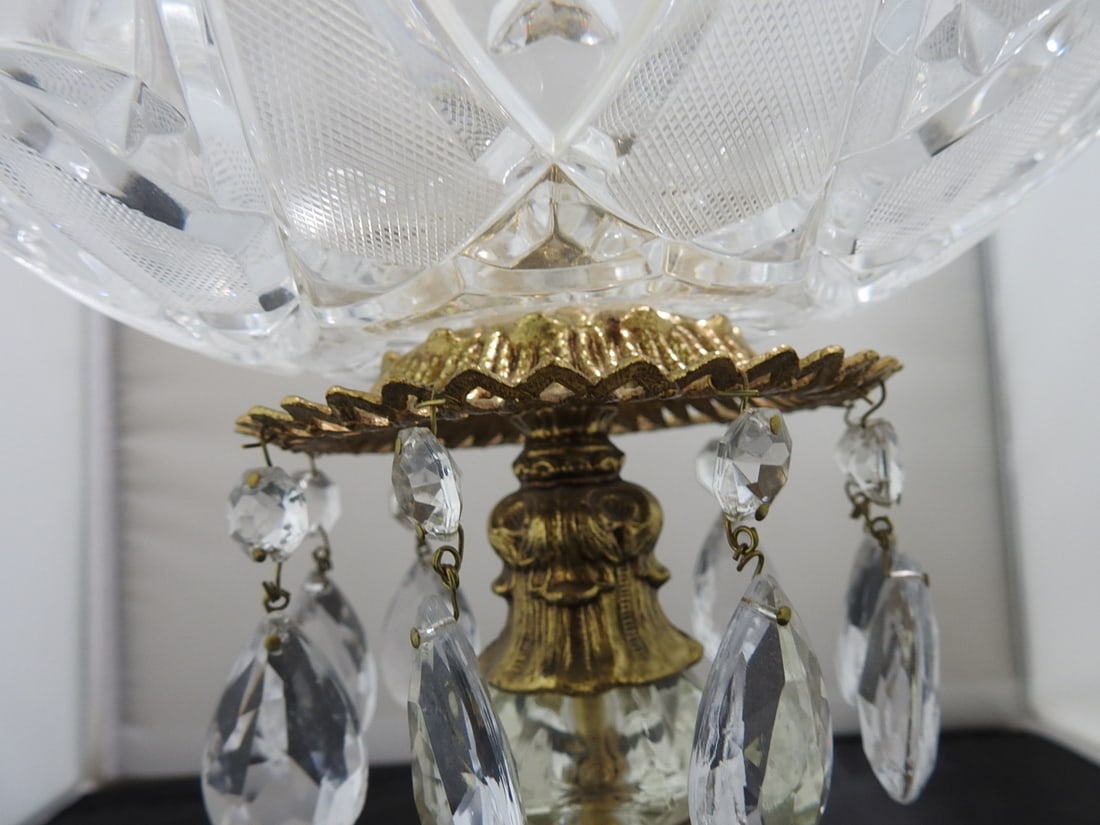 Crystal and Brass Pedestal Fruit Bowl - 4