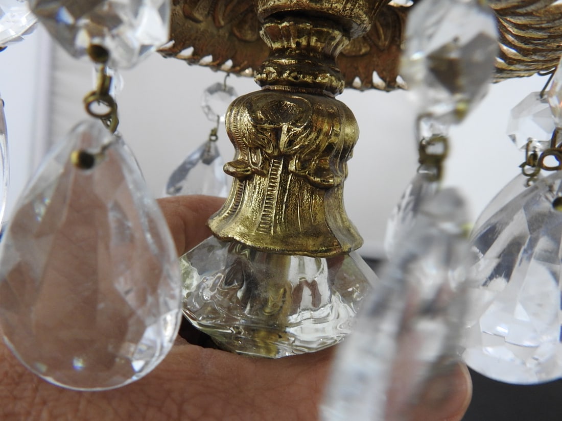 Crystal and Brass Pedestal Fruit Bowl - 7