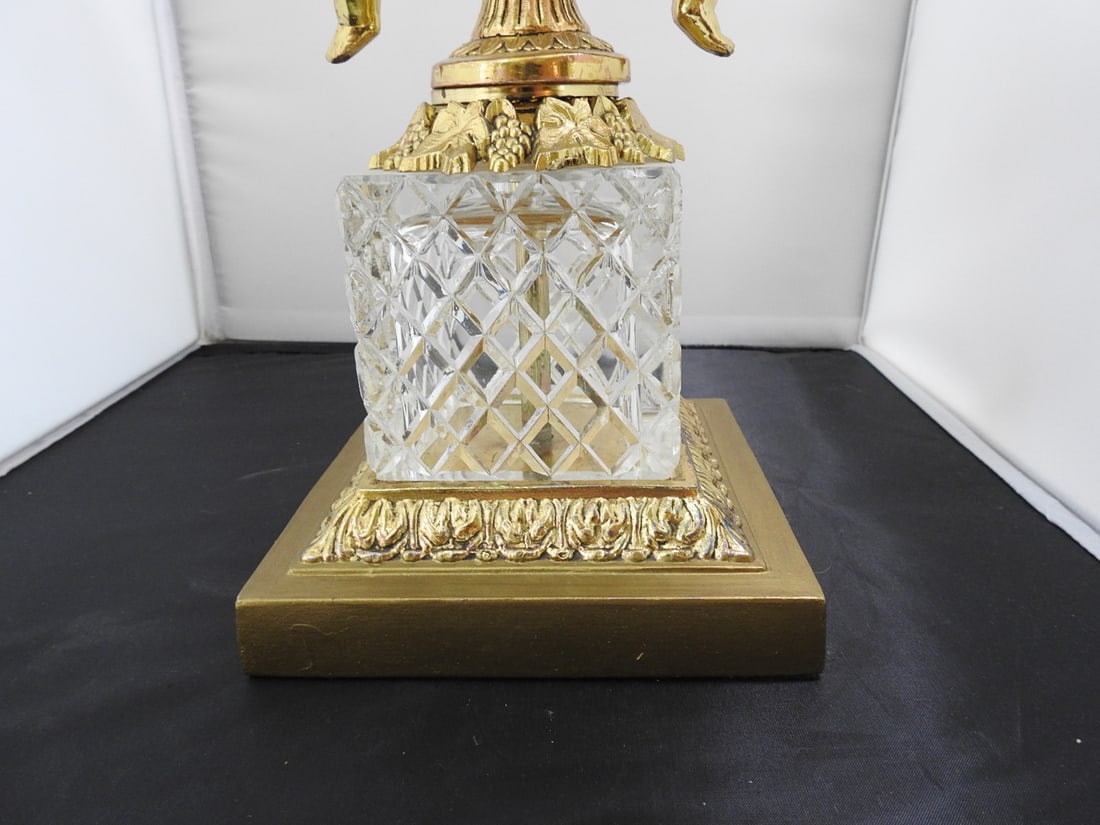 Large Crystal and Brass Pedestal Centerpiece - 3