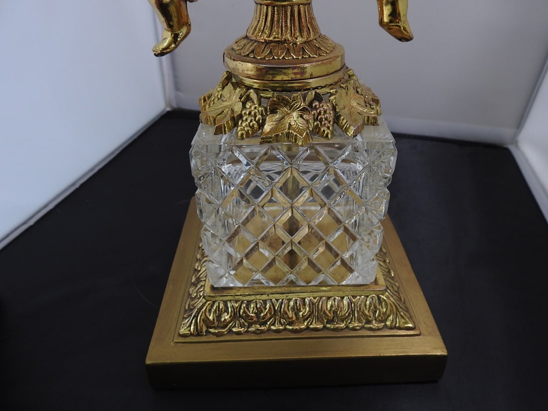 Large Crystal and Brass Pedestal Centerpiece - 6